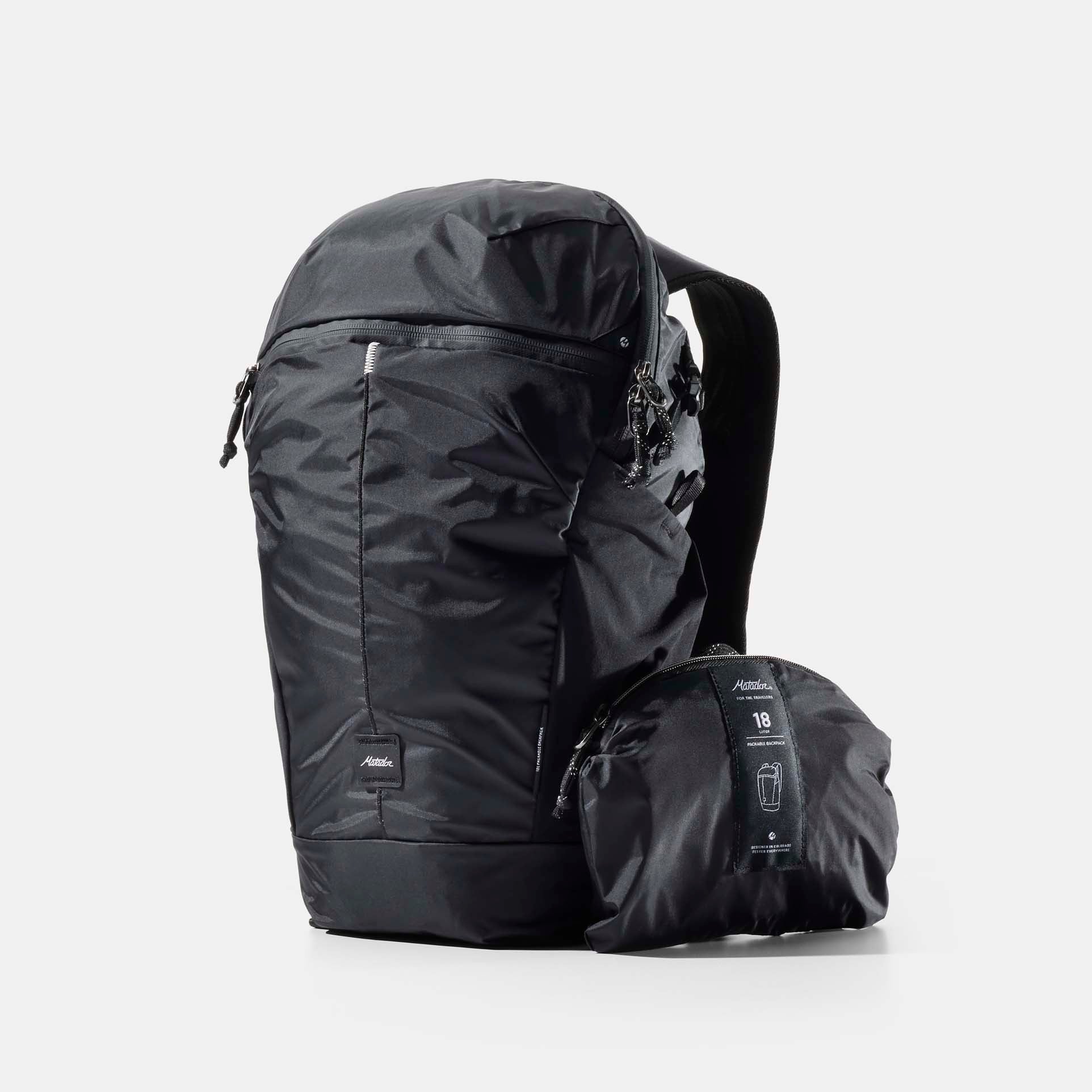 Matador Backpacks Black Matador 18L Packable Backpack - Packed