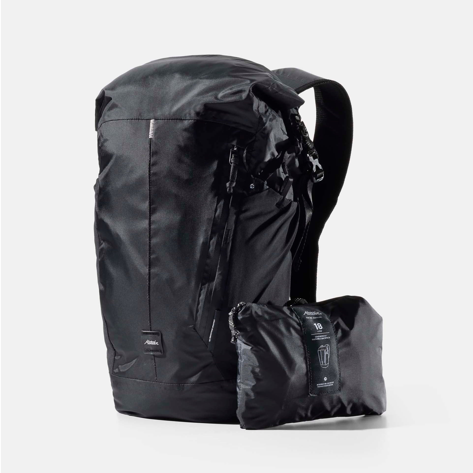 Matador Backpacks Black Matador 18L Waterproof Packable Backpack - Packed