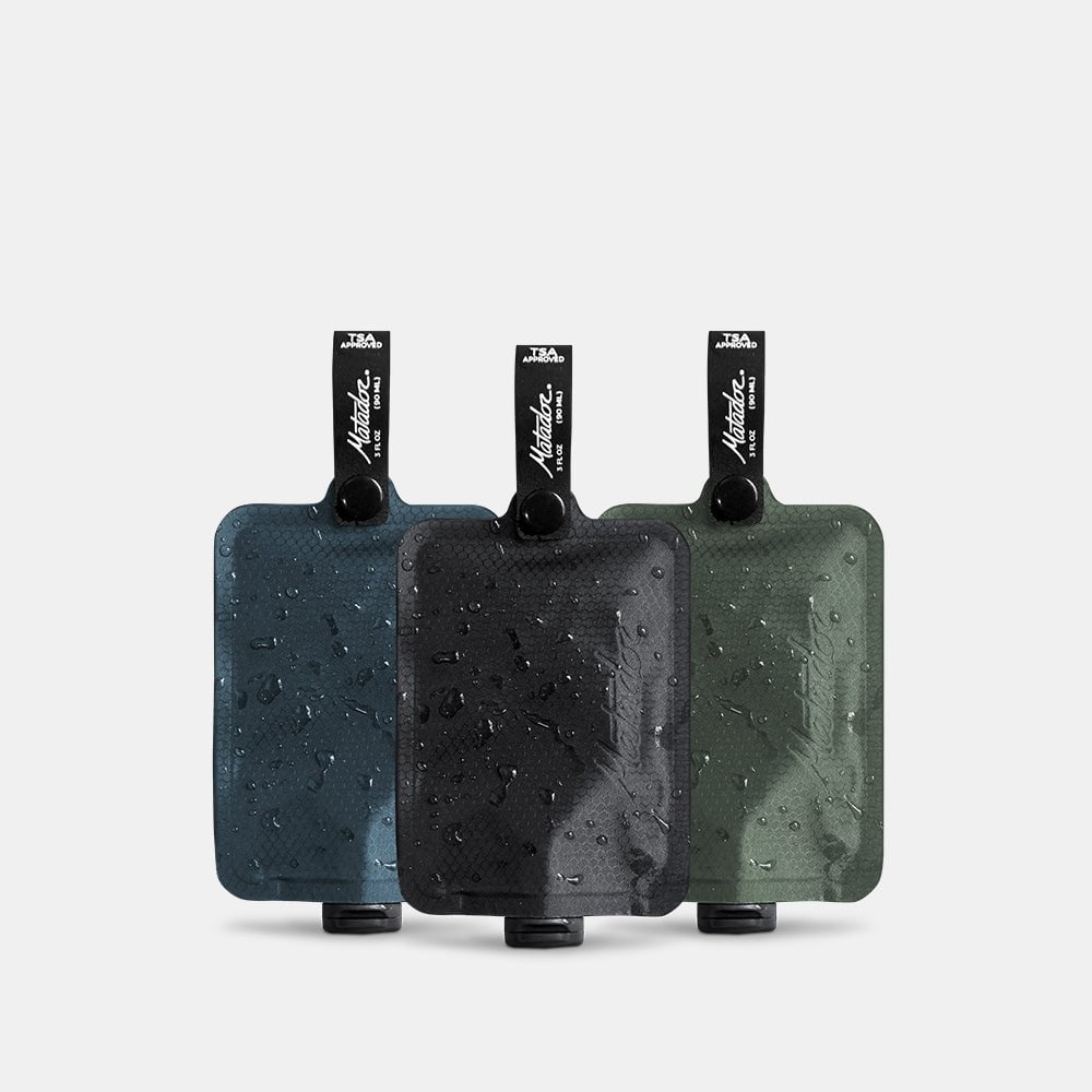 Matador Travel Accessories Multi 1 (Charcoal/Slate Blue/Sage Matador FlatPak Toiletry Bottle 3-Pack