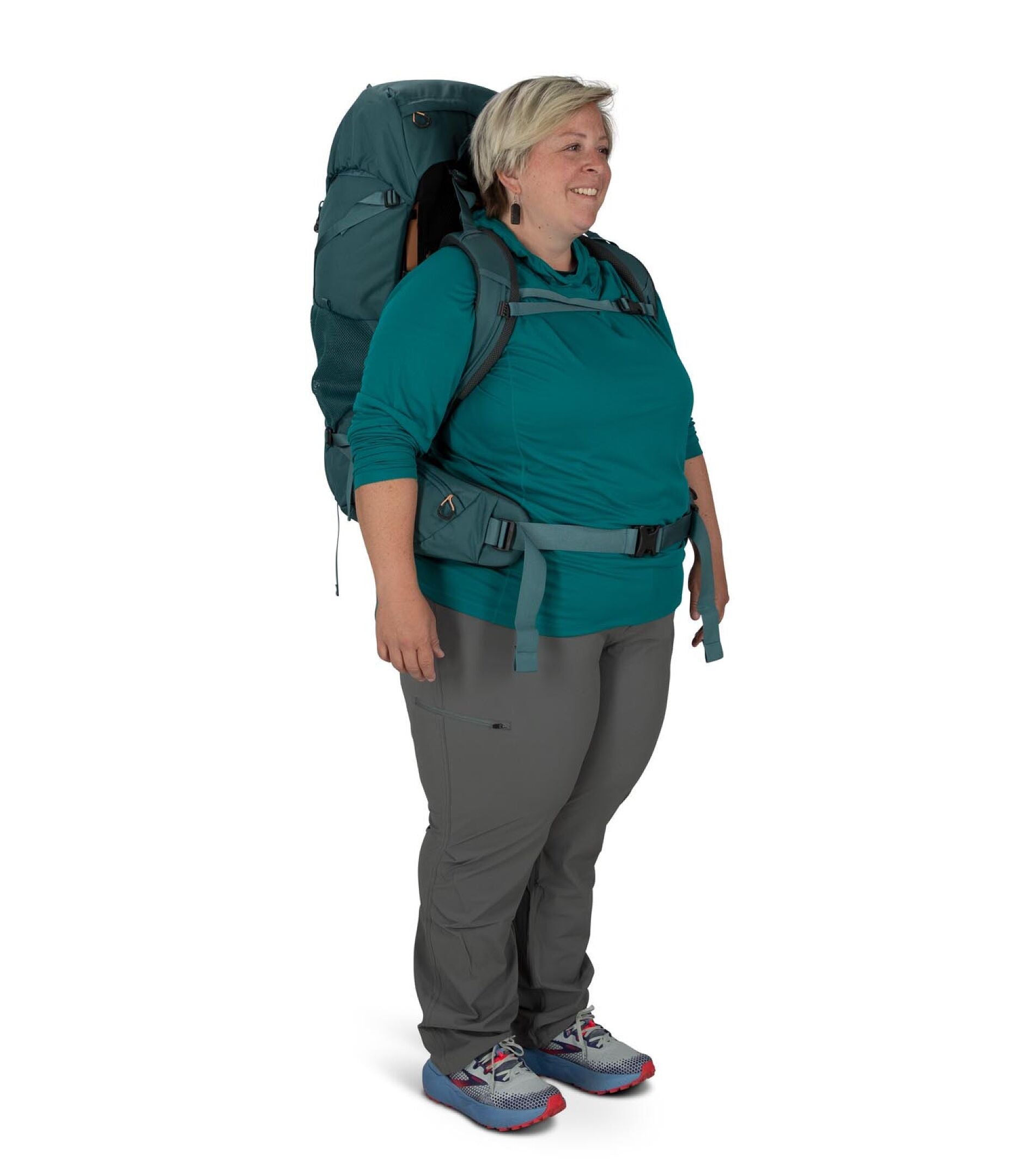 Osprey Backpacks Cascade Blue/Melon Orange Osprey Renn 65L Extended Fit