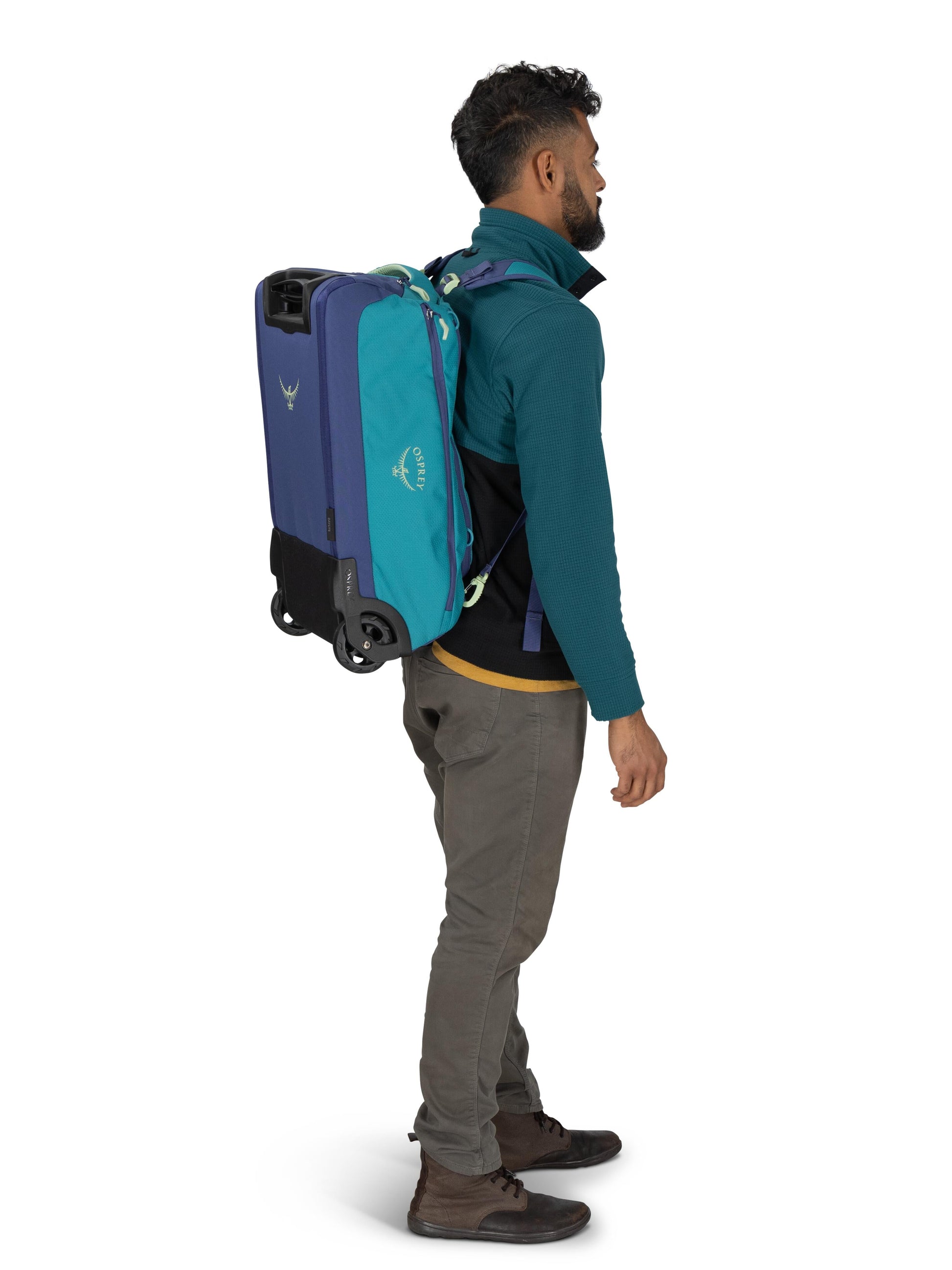 Osprey Wheeled Duffle Blue Spikemoss/Alkaline Osprey Daylite Carry-On Wheeled Duffel 40 - Blue Spikemoss/Alkaline