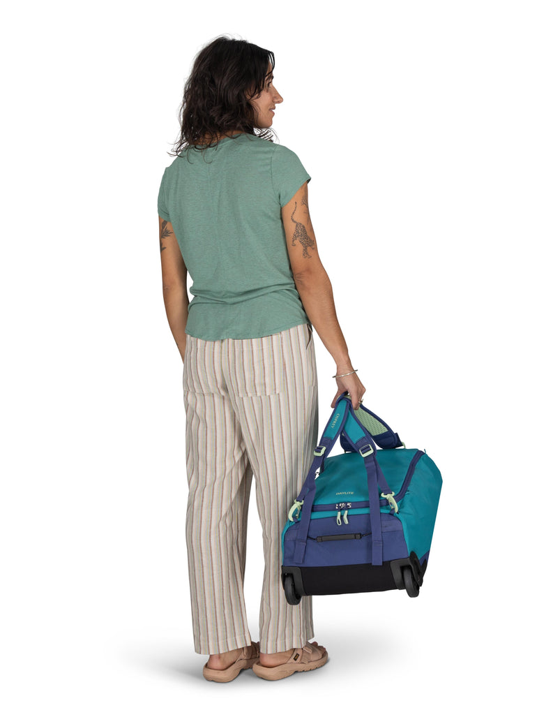Osprey Wheeled Duffle Blue Spikemoss/Alkaline Osprey Daylite Carry-On Wheeled Duffel 40 - Blue Spikemoss/Alkaline