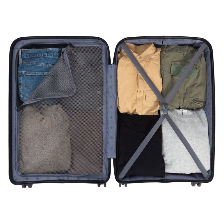 Premier Luggage Navy Premier Porter Hardside Large Checked Luggage