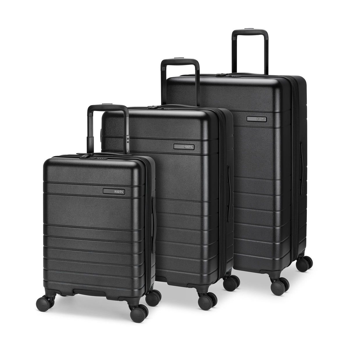 Roots Luggage Black Roots Travel Expandable Spinner 3-Piece Luggage Set