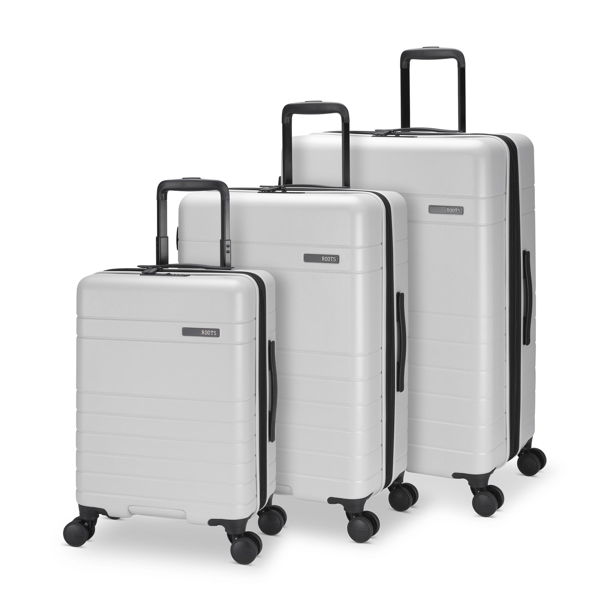 Roots Luggage Off-White Roots Travel Expandable Spinner 3-Piece Luggage Set