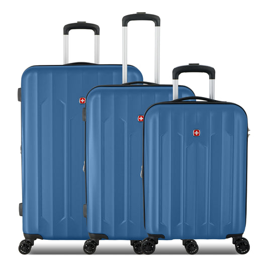 Swiss Gear Luggage Blue Swiss Gear Chrome Reserve Expandable 3-Piece Spinner Luggage Set