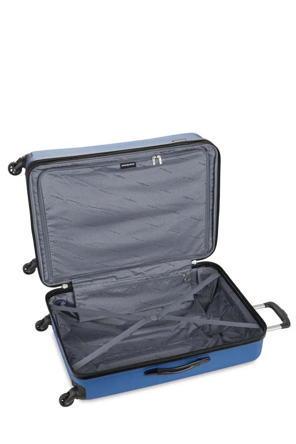 Swiss Gear Luggage Blue Swiss Gear The Chrome Large Checked Spinner Luggage
