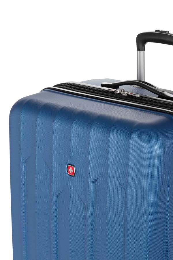 Swiss Gear Luggage Blue Swiss Gear The Chrome Large Checked Spinner Luggage