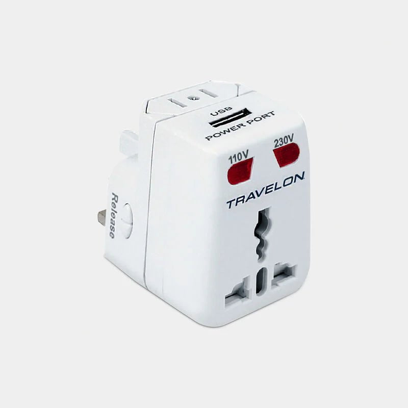 Travelon Adapters White Travelon Worldwide Adapter and USB Charger