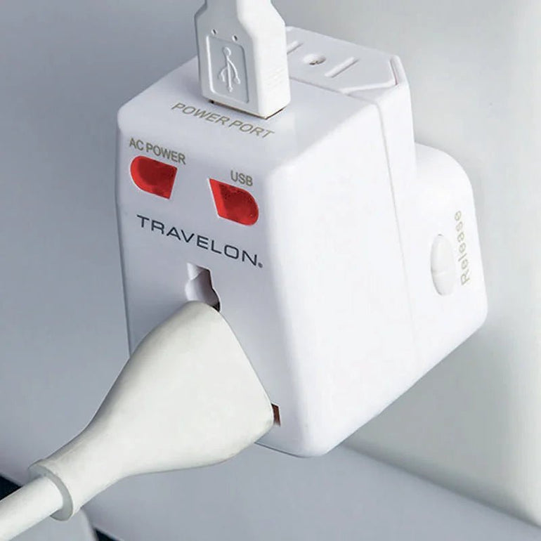 Travelon Adapters White Travelon Worldwide Adapter and USB Charger