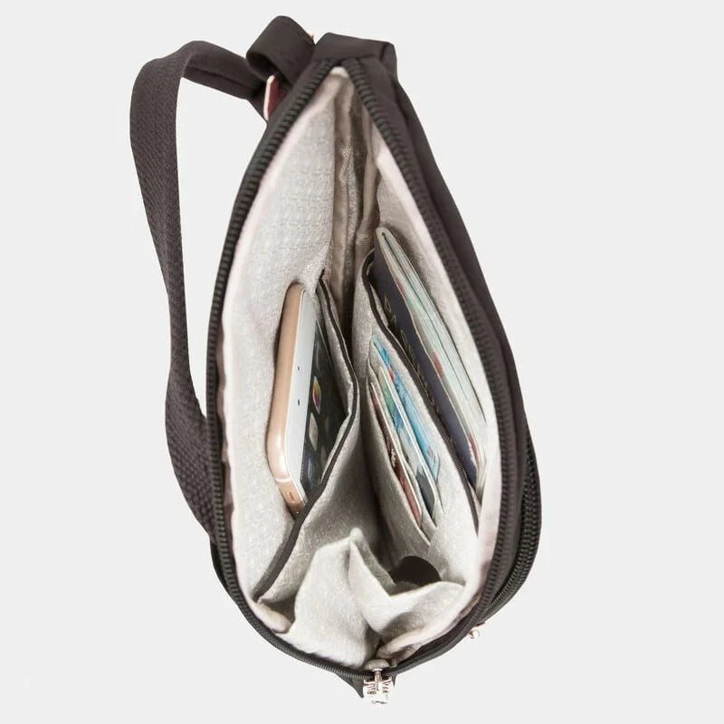 Travelon Cross-Body Bag Black Travelon Anti-Theft Essentials Mini Asymmetric Crossbody