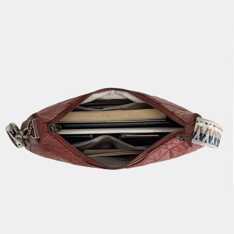 Travelon Cross-Body Bag Geo Paprika Travelon Anti-Theft Boho Slouchy Crossbody - Geo Paprika