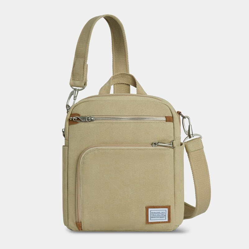 Travelon Cross-Body Bag Natural Travelon Anti-Theft Heritage Tour Bag