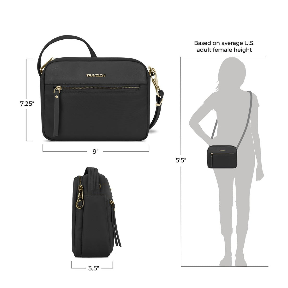 Travelon Cross-Body Bag Travelon Anti-Theft Addison Small Crossbody