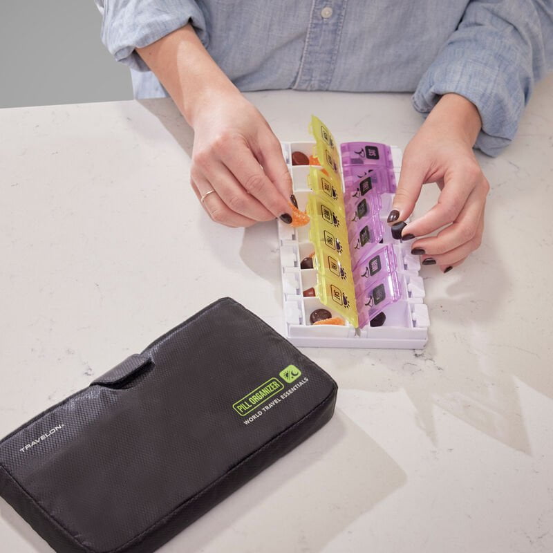 Travelon Travel Accessories Travelon World Travel Essentials 7-Day AM/PM Push Button Pill Case