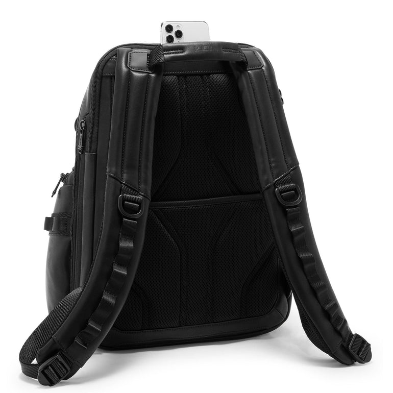 Tumi Backpacks Black Tumi Alpha Bravo Navigation Leather Backpack