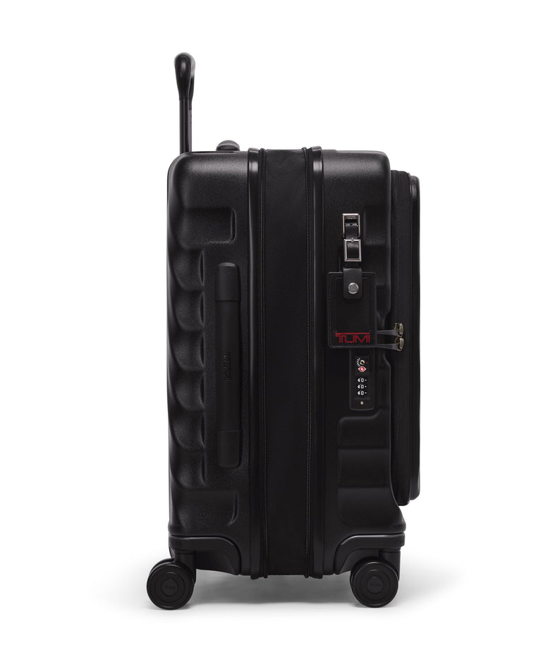Tumi Luggage Black Textured Tumi 19 Degree Front Access Expandable Carry-On Luggage