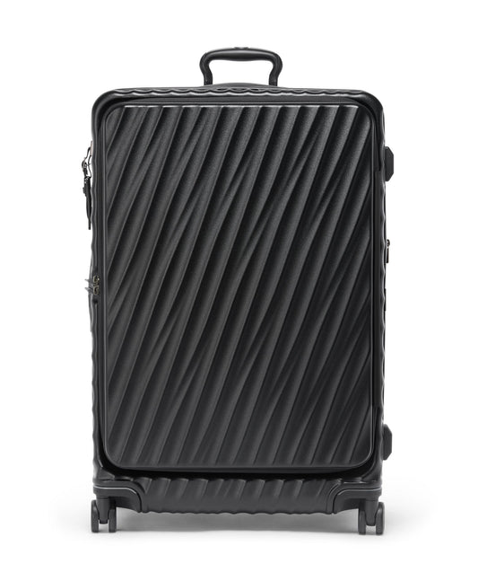 Tumi Luggage Black Textured Tumi 19 Degree Large Front Access Expandable Checked Luggage
