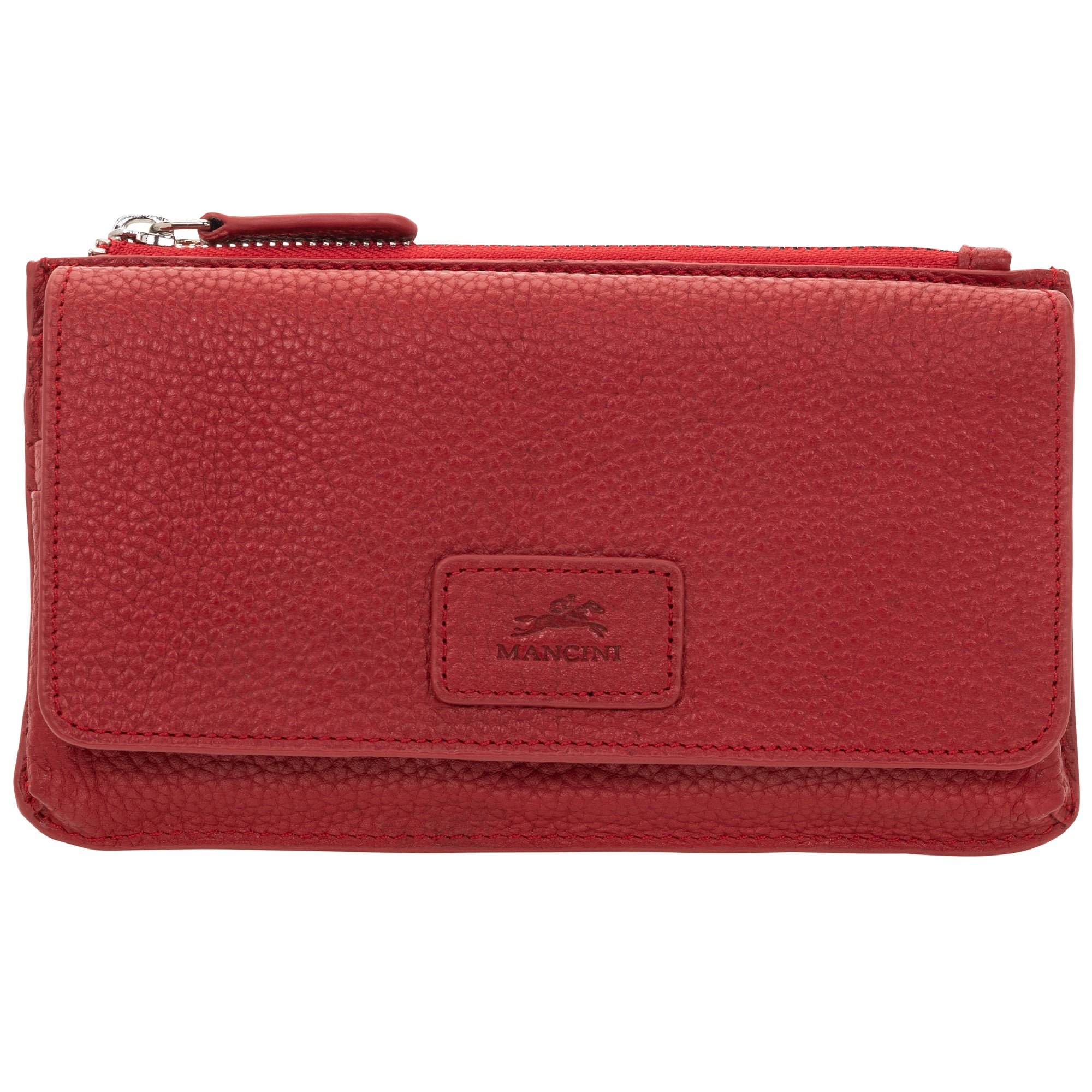 Mancini PEBBLE RFID Crossbody Wallet - Red