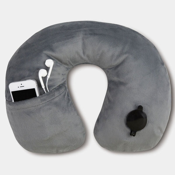 Travelon Deluxe Inflatable Pillow - Gray