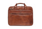 Mancini ARIZONA Double Compartment Briefcase for 15.6 Inch Laptop / Tablet - Cognac