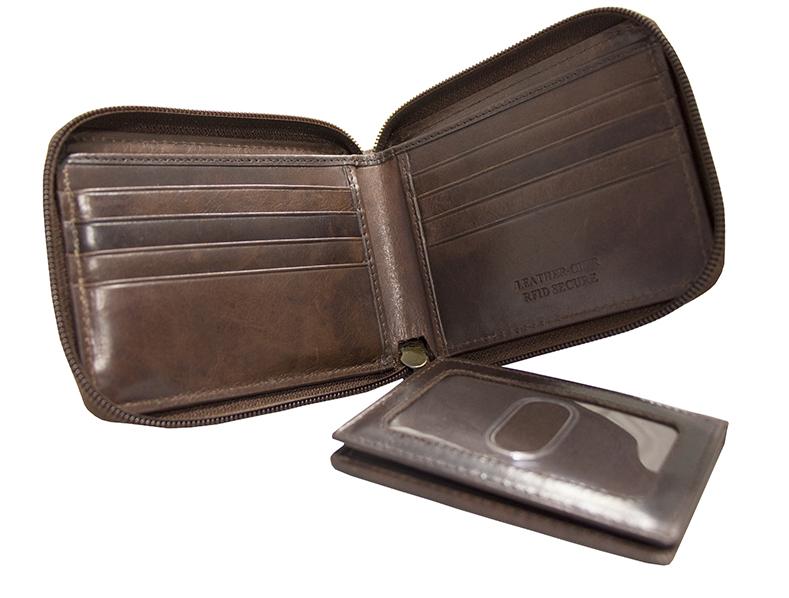 Mancini BOULDER Men's RFID Secure Zippered Wallet with Removable Passcase