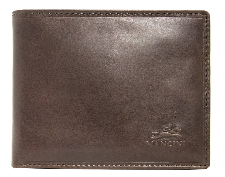Mancini BOULDER Men's RFID Secure Billfold with Removable Passcase - Brown