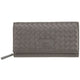 Mancini BASKET WEAVE RFID Secure Clutch Wallet - Grey