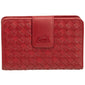 Mancini BASKET WEAVE RFID Secure Medium Clutch Wallet - Red