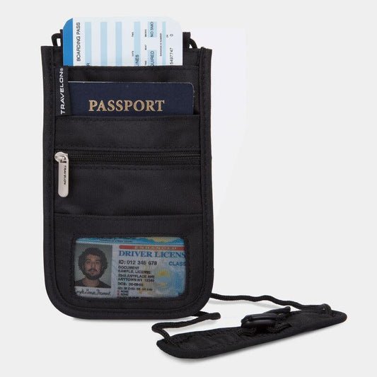 Travelon RFID Blocking Classic Deluxe Boarding Pouch - Black