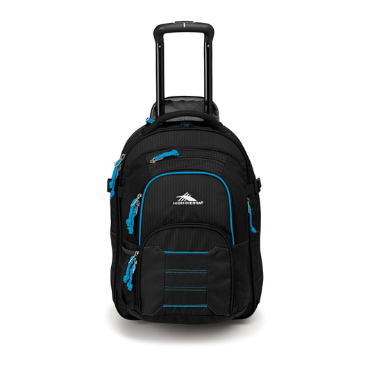 High Sierra Ultimate Access 2.0 Carry-On Wheeled Backpack with Removable Daypack - Black/Blue Print