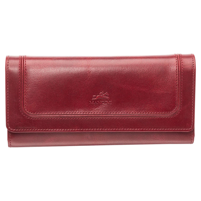 Mancini South Beach RFID Secure Trifold Wallet - Red