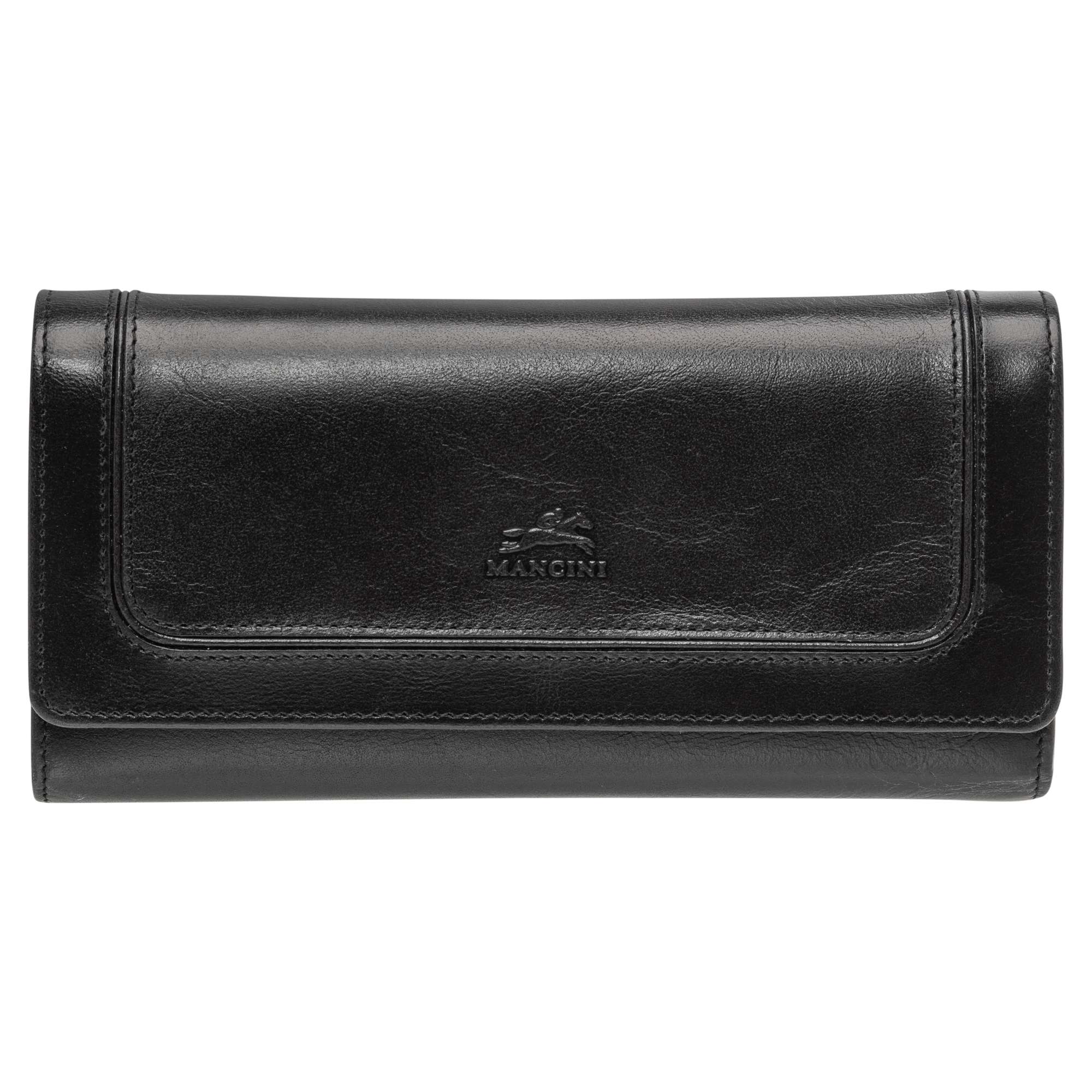 Mancini South Beach RFID Secure Quadruple Fold Wallet - Black