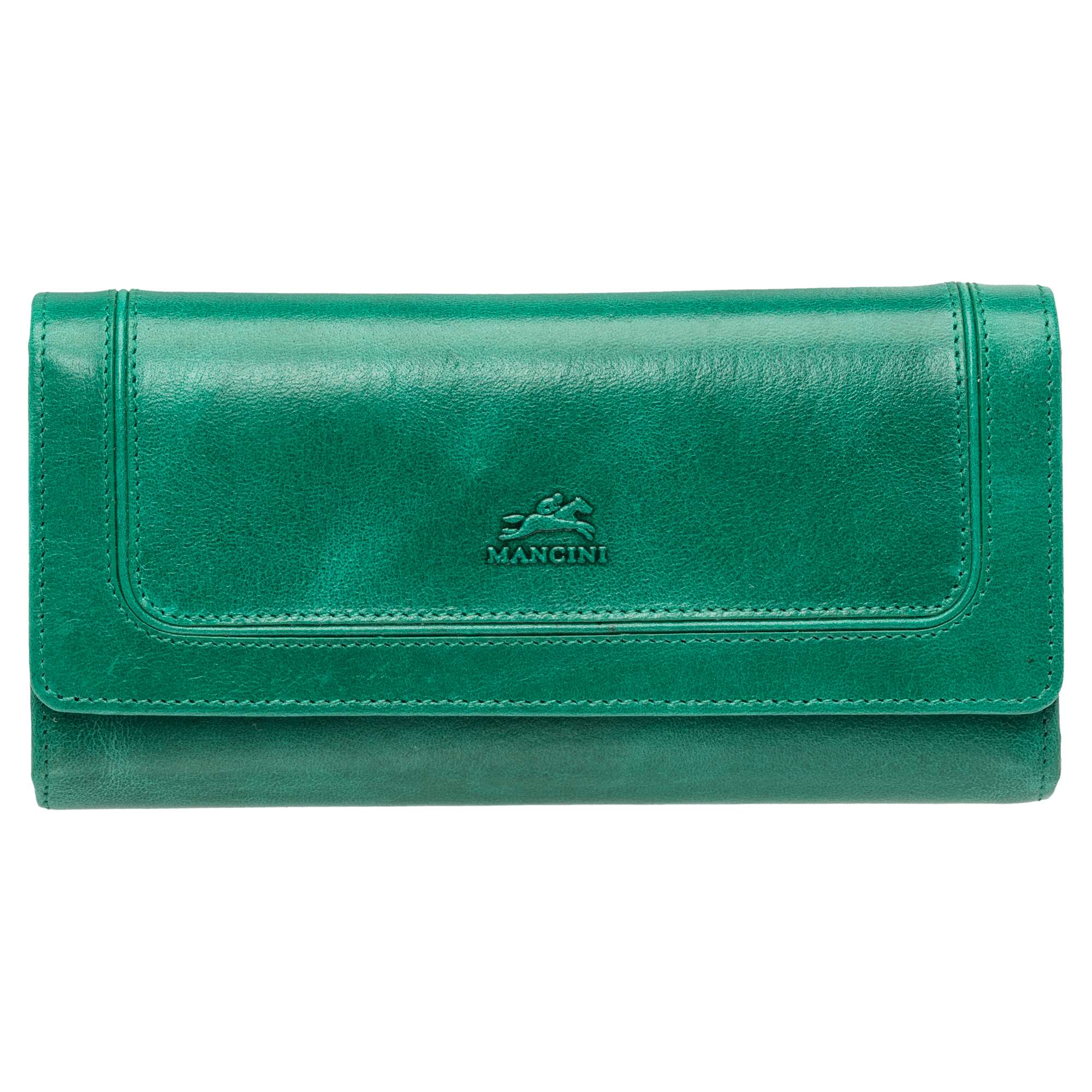 Mancini South Beach RFID Secure Quadruple Fold Wallet - Green