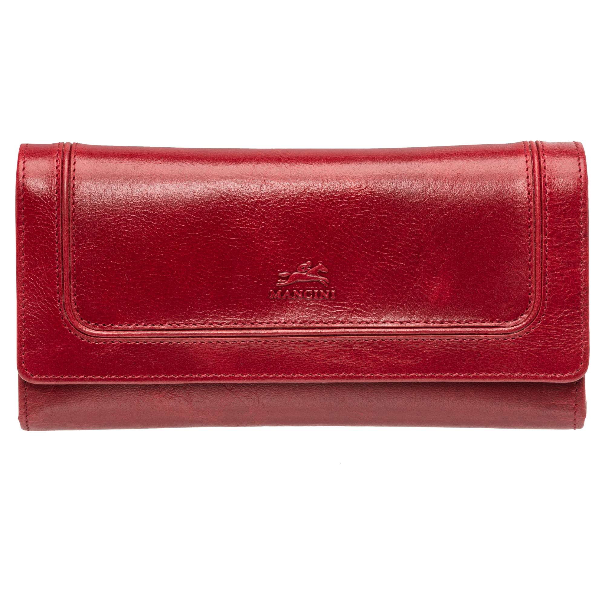 Mancini South Beach RFID Secure Quadruple Fold Wallet - Red