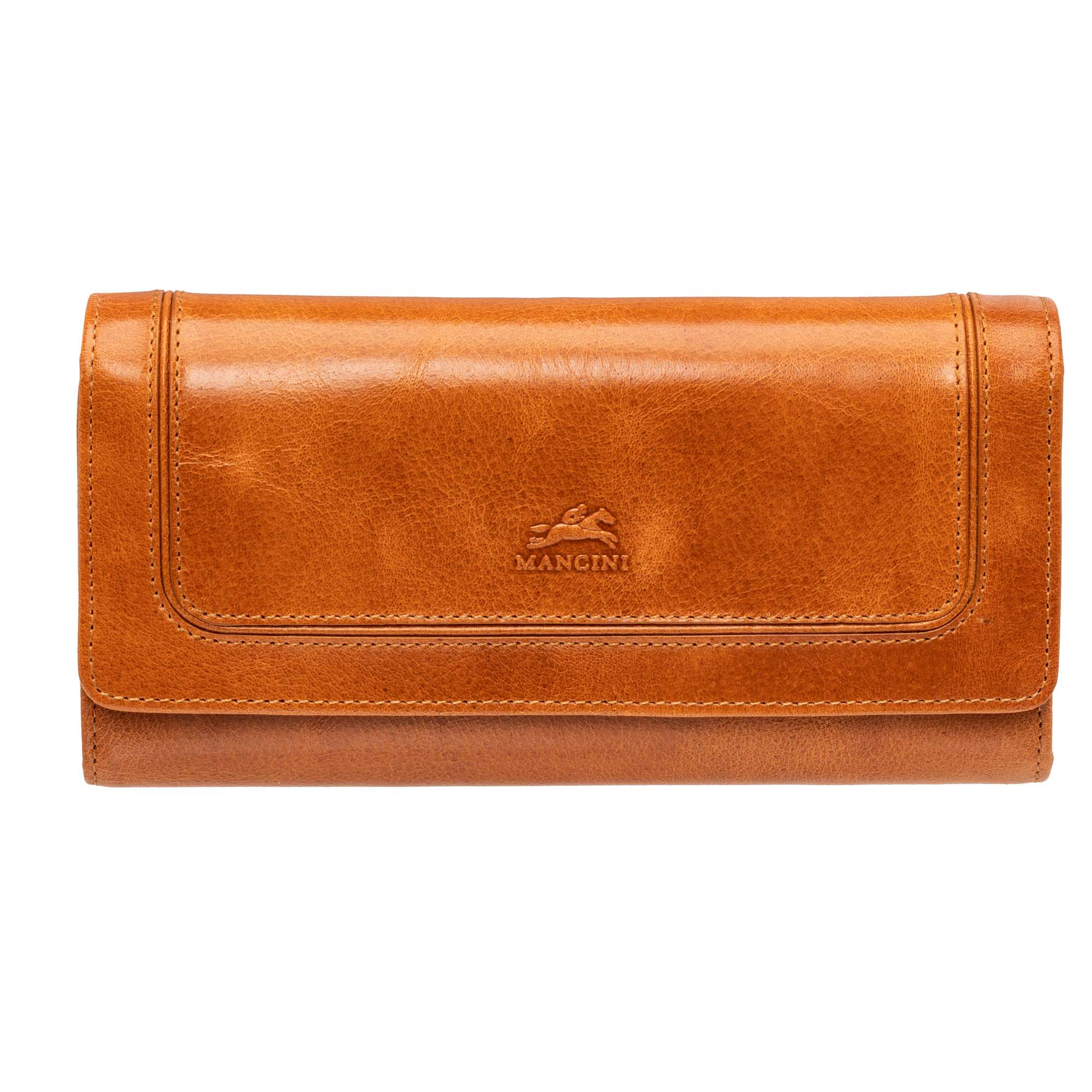 Mancini South Beach RFID Secure Quadruple Fold Wallet - Tan