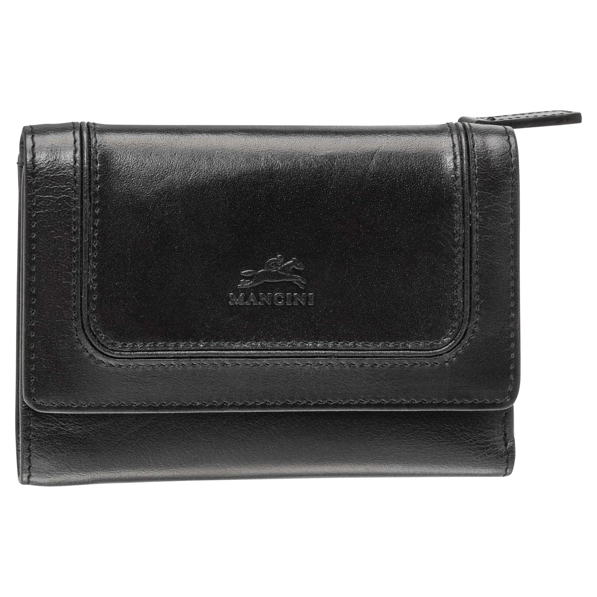 Mancini South Beach RFID Secure Medium Clutch Wallet - Black