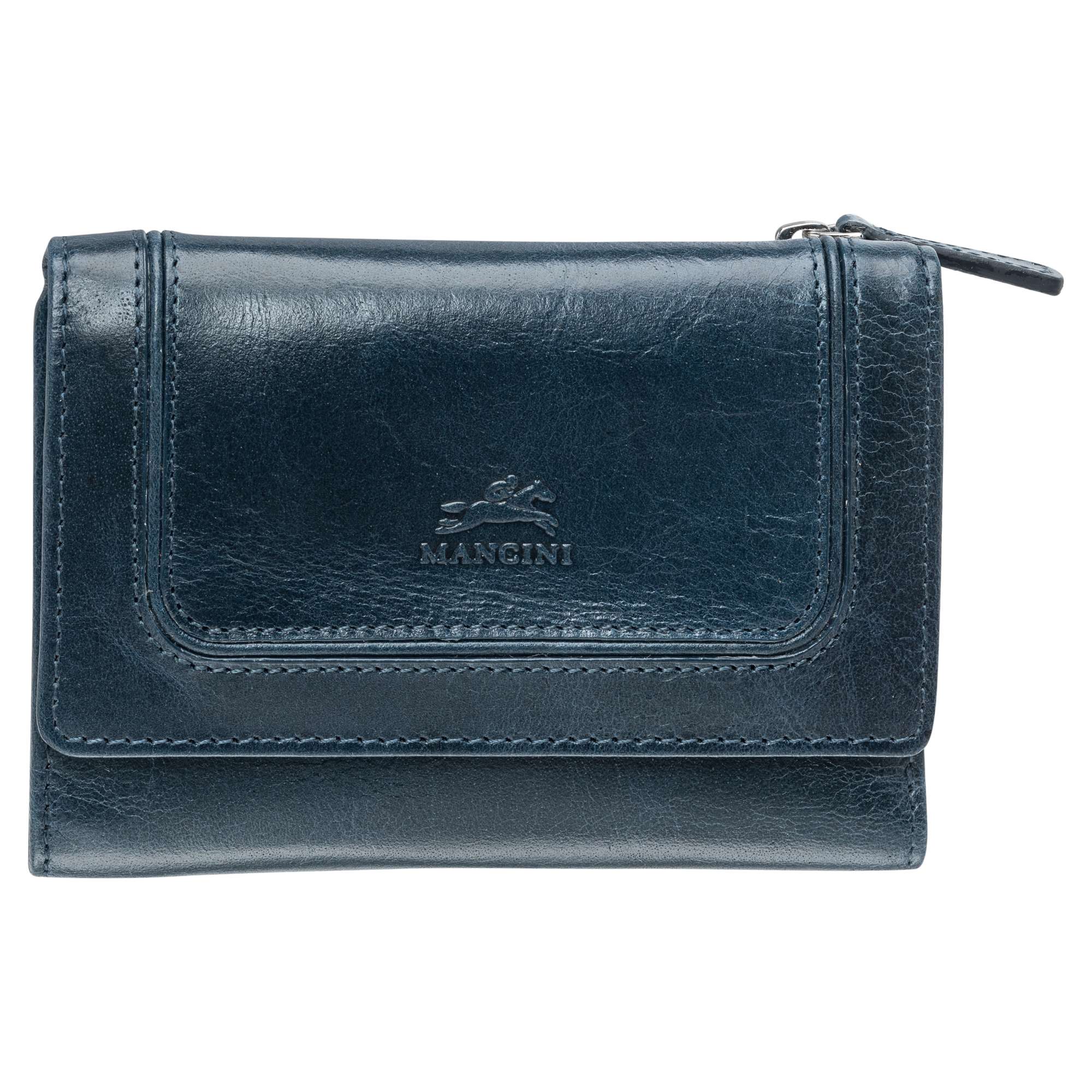 Mancini South Beach RFID Secure Medium Clutch Wallet - Blue
