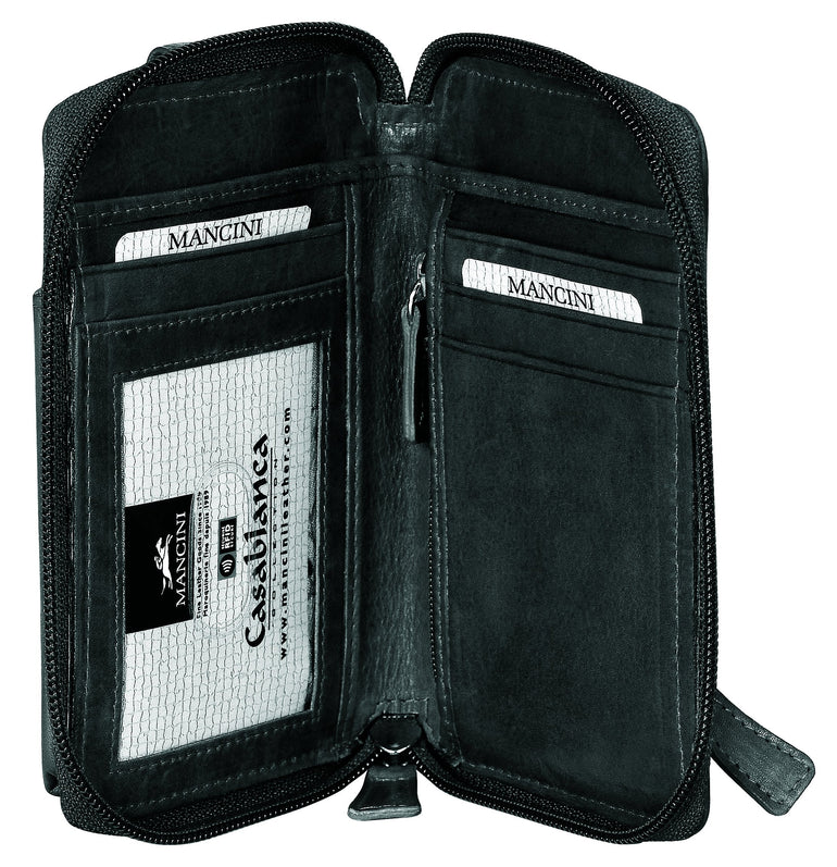 Mancini CASABLANCA Collection Cell Phone Wallet (RFID Secure)
