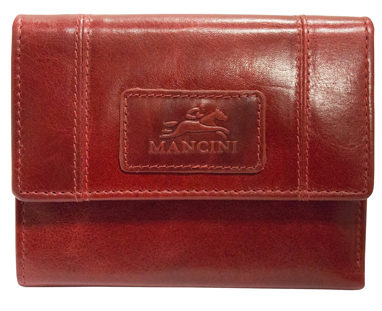 Mancini CASABLANCA Ladies' RFID Secure Small Clutch Wallet - Red