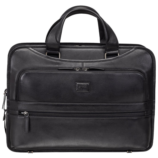 Mancini MILAN Triple Compartment Briefcase for 15.6” Laptop / Tablet - Black