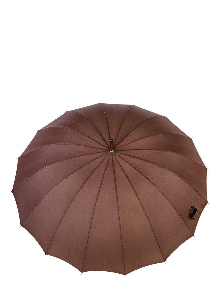 Belami by Knirps 16 Panel Stick Umbrella Wooden Handle and Shaft - Brown