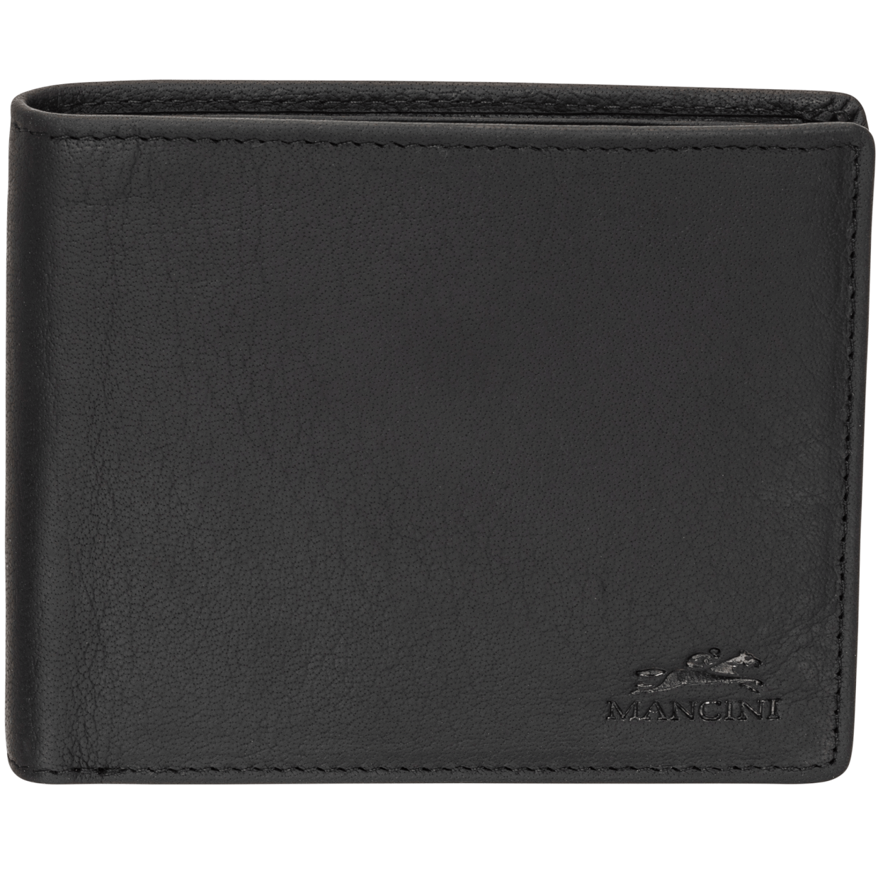 Mancini BUFFALO RFID Secure Wallet with Coin Pocket - Black