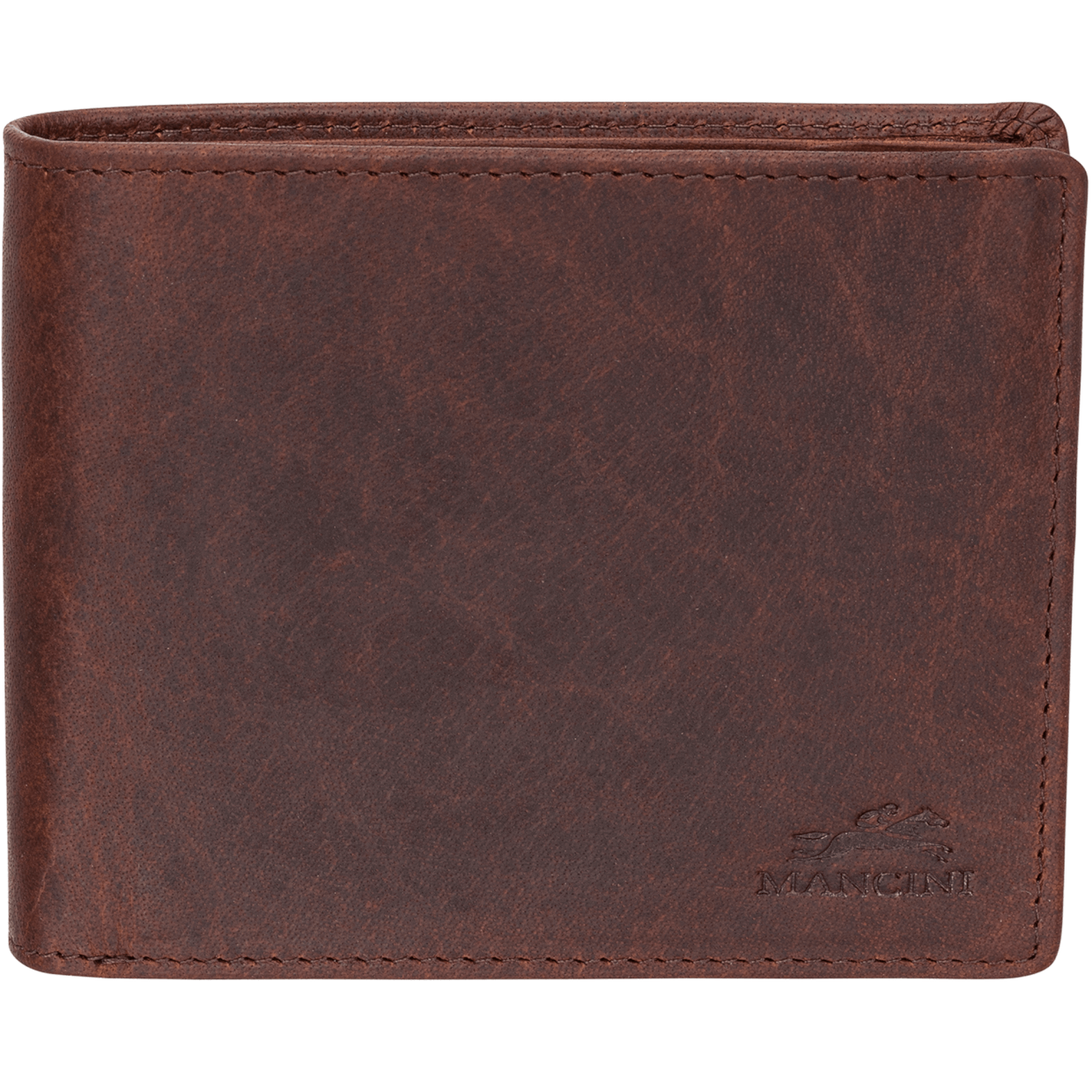 Mancini BUFFALO RFID Secure Wallet with Coin Pocket - Brown