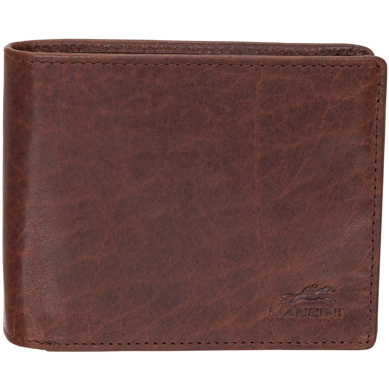 Mancini BUFFALO RFID Secure Left Wing Billfold - Brown