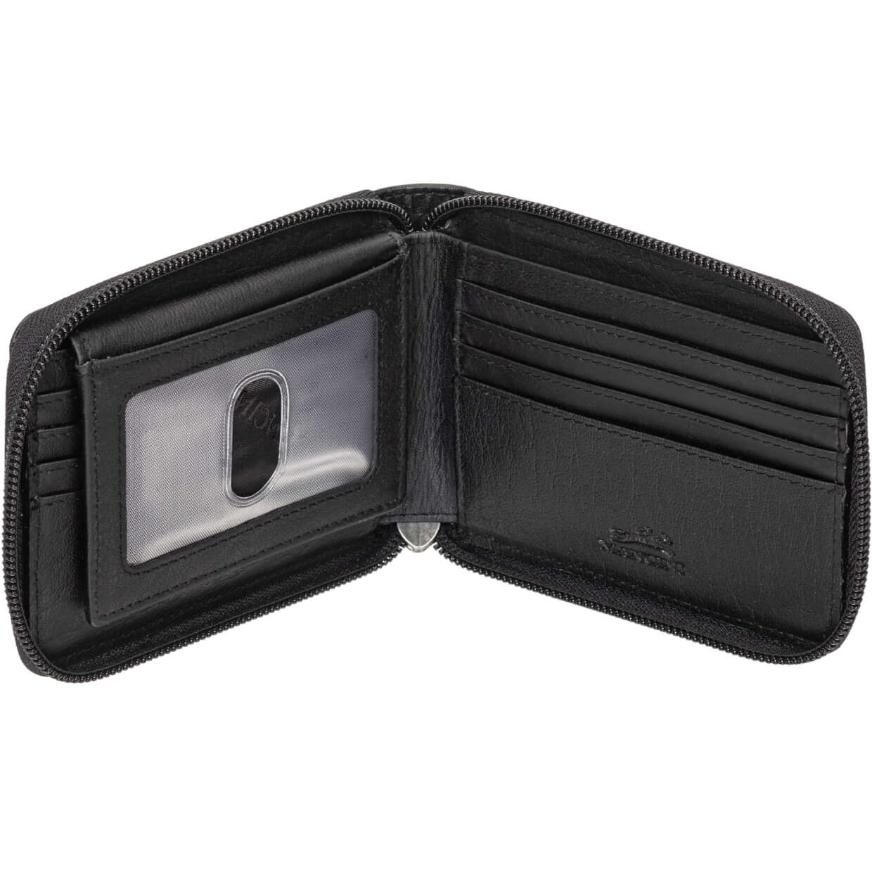 Mancini BUFFALO RFID Secure Zippered Billfold with Removable Passcase
