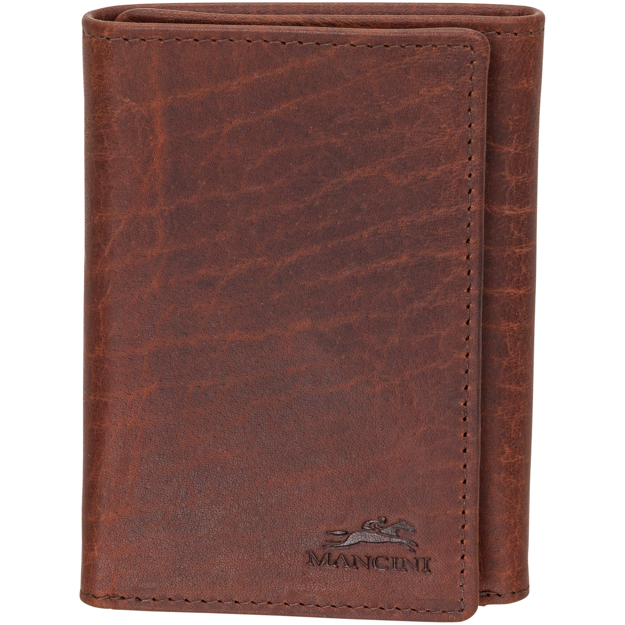Mancini BUFFALO RFID Secure Trifold Wallet - Brown
