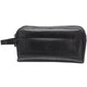 Mancini BUFFALO Double Compartment Top Zipper Toiletry Kit - Black