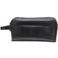 Mancini BUFFALO Double Compartment Top Zipper Toiletry Kit - Black