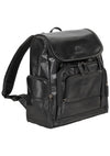 Mancini Buffalo Collection Leather Backpack for 15.6” Laptop and Tablet - Black